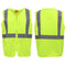 HI VIS Safety Zip Up Vest Workwear Reflective Tape Pocket Day Night Visibility - Yellow