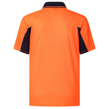 hi-vis-short-sleeve-polo-workwear-shirt-tops-tee-tradie-cool-dry-safety-two-tone