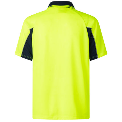 hi-vis-short-sleeve-polo-workwear-shirt-tops-tee-tradie-cool-dry-safety-two-tone