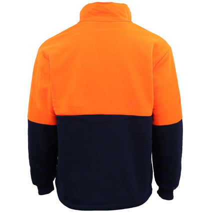 Hi-Vis Thick Sherpa Fur Fleece Hoodie Zip Jacket Jumper Detachable Hood Workwear