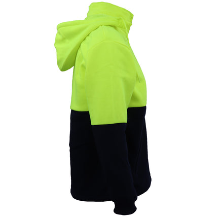 Hi-Vis Thick Sherpa Fur Fleece Hoodie Zip Jacket Jumper Detachable Hood Workwear