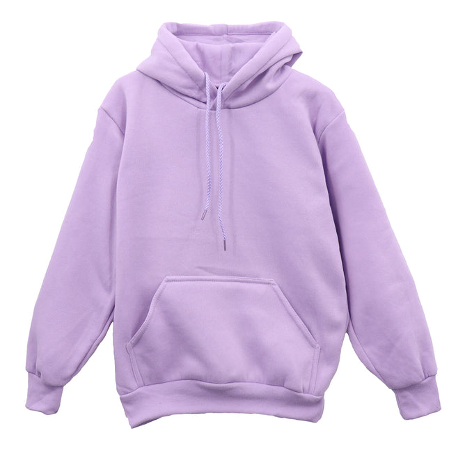 Kids Unisex Basic Pullover Hoodie Jumper School Uniform Plain Casual Sweat Shirt - Light Purple