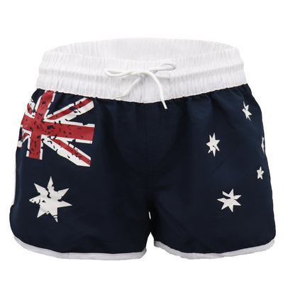 ladies'-women's-board-shorts-australian-day-flag-gym-beach-aussie-swim-souvenir