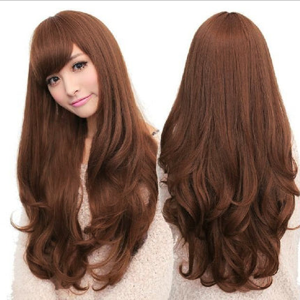 Long Wavy Curly Full Hair Wigs w Side Bangs Cosplay Costume Fancy Anime Womens