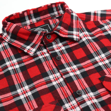 Men's 100% Cotton Flannelette Shirt Long Sleeve Plaid Check Flannel w Pockets - Crimson Knight Plaid