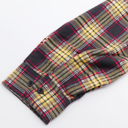 Men's 100% Cotton Flannelette Shirt Long Sleeve Plaid Check Flannel w Pockets - Golden Horizon Plaid