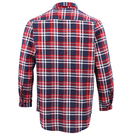 Men's 100% Cotton Flannelette Shirt Long Sleeve Plaid Check Flannel w Pockets - Heritage Red Plaid