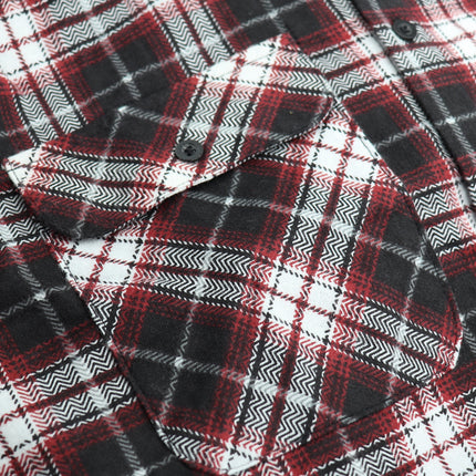 Men's 100% Cotton Flannelette Shirt Long Sleeve Plaid Check Flannel w Pockets - Vintage Ash Plaid