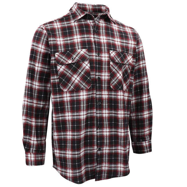 Men's 100% Cotton Flannelette Shirt Long Sleeve Plaid Check Flannel w Pockets - Vintage Ash Plaid