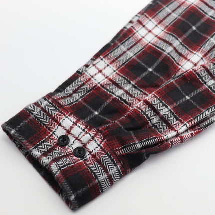 Men's 100% Cotton Flannelette Shirt Long Sleeve Plaid Check Flannel w Pockets - Vintage Ash Plaid