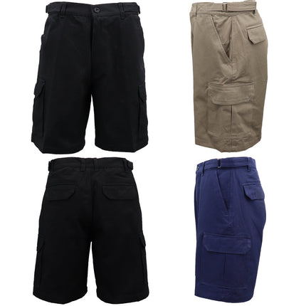 mens-100-heavy-duty-cotton-drill-cargo-work-shorts-6-pockets-tradies-workwear