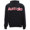 Men's Black Oversized Pullover Hoodie w Red Australia Chenille Embroidery - Souvenir Fleece Sweatshirt
