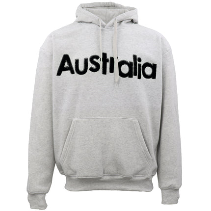 Grey Australia Oversized Hoodie for Men – Black Chenille Embroidered Sweatshirt