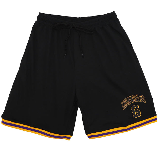 Kid's Basketball Shorts Boys Sports Gym Jogging Sweat Track Pants Los Angeles - Black - Los Angeles 6