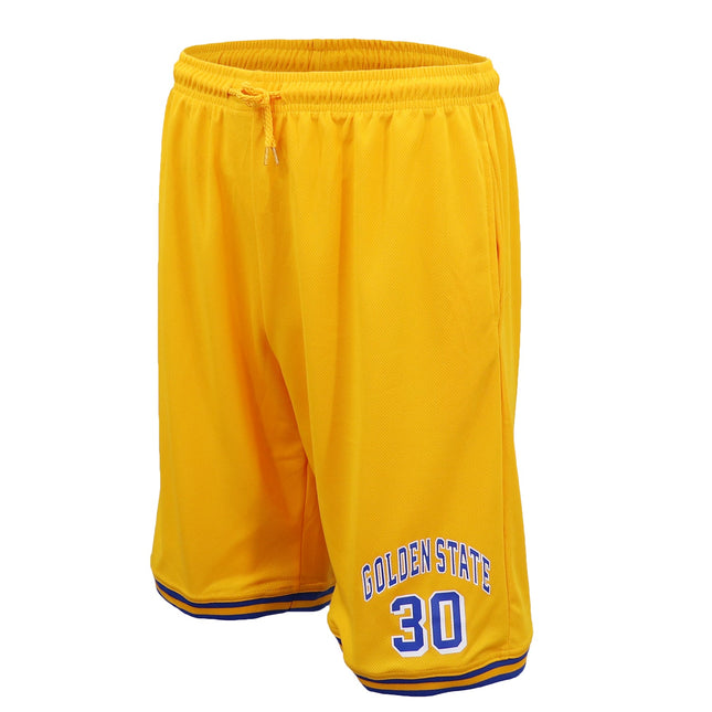 Kid's Basketball Shorts Boys Sports Gym Jogging Sweat Track Pants Los Angeles - Yellow - Golden State 30