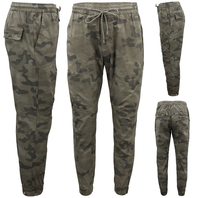 men's-cotton-drill-cargo-pants-camouflage-camo-cuffed-hem-sweat-track-trousers