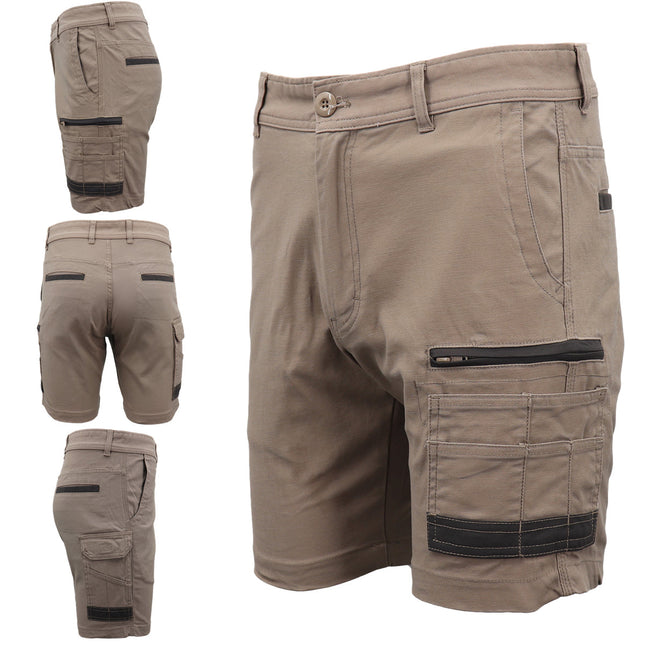 mens-cargo-cotton-drill-work-shorts-upf-50-13-pockets-tradies-workwear-trousers