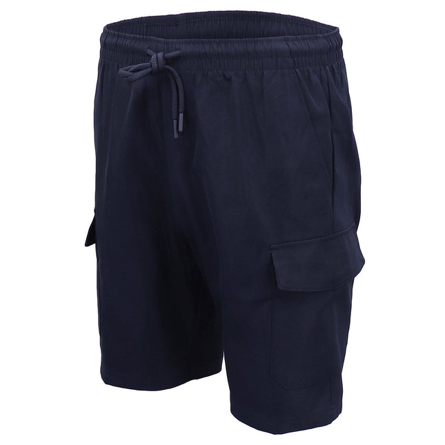 Men's Cargo Shorts 4 Pockets Cascual Work Trousers Active Pants Elastic Waist - Navy