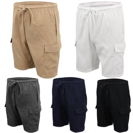 mens-cargo-shorts-4-pockets-cascual-work-trousers-active-pants-elastic-waist