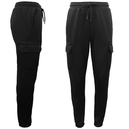 Men's Fleece-Lined Cargo Work Pants, Black