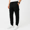 Men's Fleece-Lined Cargo Work Pants Heavy-Duty Tradie Trousers Elastic Cuffs - Black