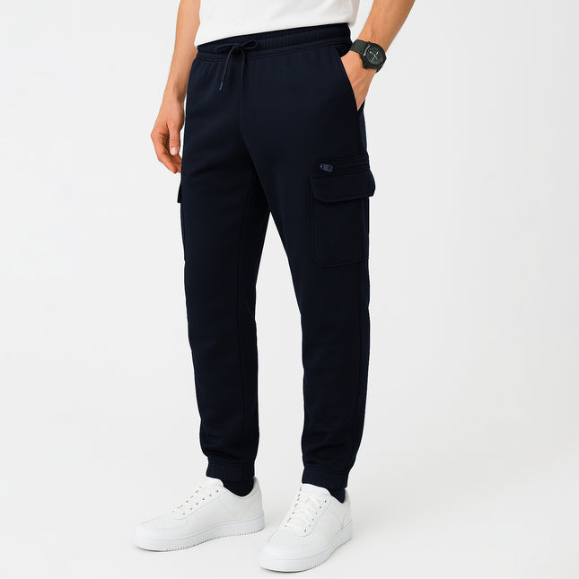 Men's Fleece-Lined Cargo Work Pants, Navy