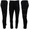 Men's Cotton Drill Cargo Work Pants UPF 50+ 13 Pockets Tradies Workwear Trousers - Black