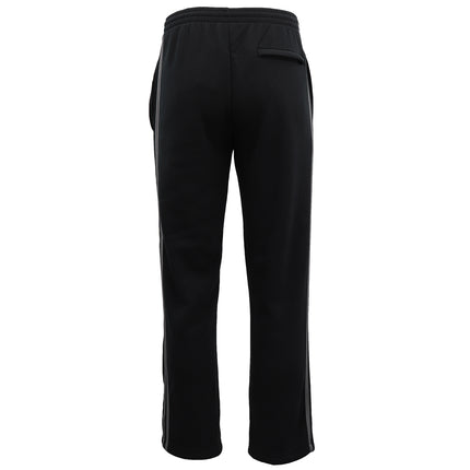 Men's Fleece Casual Sports Track Pants w Zip Pocket Striped Sweat Trousers S-6XL - Black