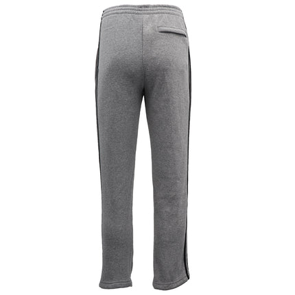 Men's Fleece Casual Sports Track Pants w Zip Pocket Striped Sweat Trousers S-6XL - Grey