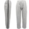 Men's Fleece Lined Casual Sports Track Striped Sweat Pants Trousers Gym Trackies - Light Grey w Black Stripes