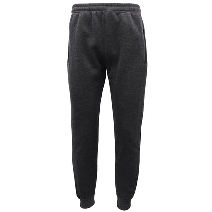 Men's Fleece Lined Track Pants Joggers w Zip Pockets Sports Gym Sweat Trousers - Dark Grey