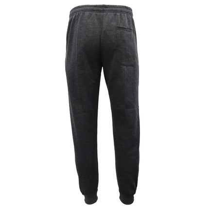 Men's Fleece Lined Track Pants Joggers w Zip Pockets Sports Gym Sweat Trousers - Dark Grey
