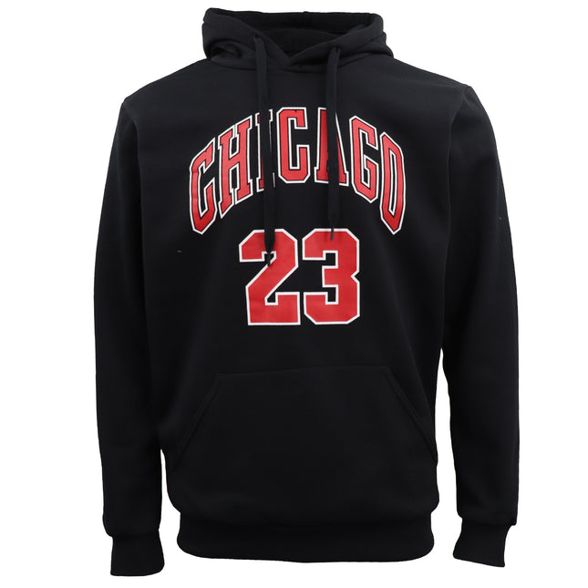 Men's Black Fleece Pullover Hoodie Jacket Sports Jumper Jersey Chicago 23