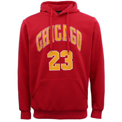 Men's Red Fleece Pullover Hoodie Jacket Sports Jumper Jersey Chicago 23