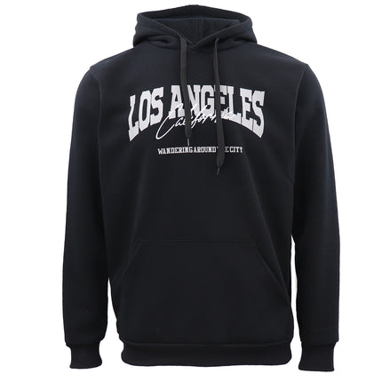 Mens Black Los Angeles Fleece Pullover Hoodie California Sweatshirt