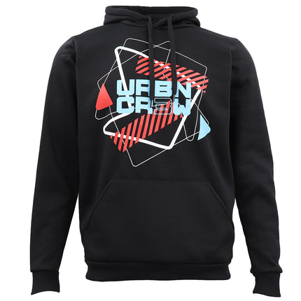 Mens Fleece Pullover Hoodie Urban Crew Top Sports Jumper Sweat Shirt Jacket Coat - Black / Red