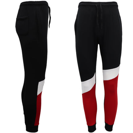 mens-fleece-track-pants-joggers-sweat-trousers-cuffed-hem-elastic-sport-trackies