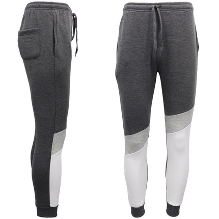 mens-fleece-track-pants-joggers-sweat-trousers-cuffed-hem-elastic-sport-trackies