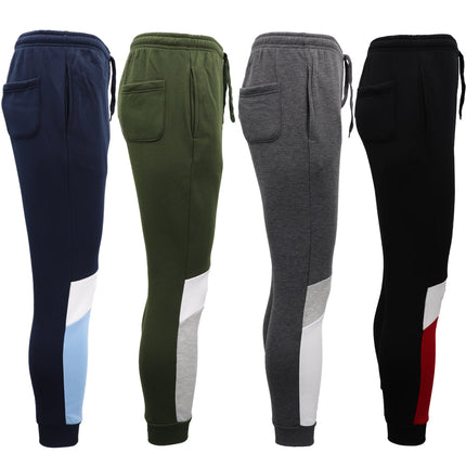 mens-fleece-track-pants-joggers-sweat-trousers-cuffed-hem-elastic-sport-trackies