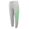 Men's Grey Sweat Track Pants Joggers w Green Australia Chenille Embroidery