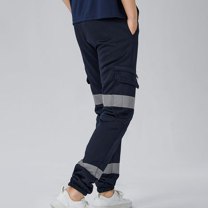 mens-hi-vis-fleece-pants-reflective-tapes-cargo-workwear-safety-track-trousers