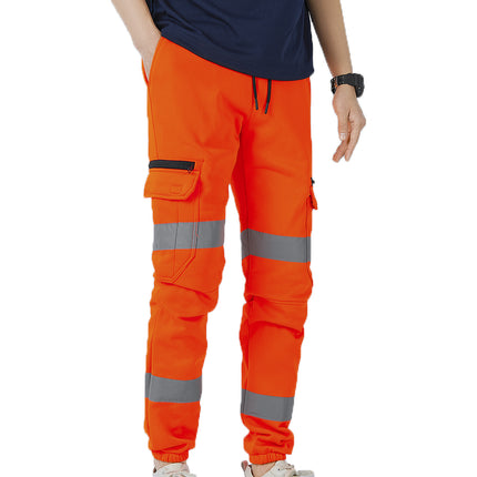 mens-hi-vis-fleece-pants-reflective-tapes-cargo-workwear-safety-track-trousers