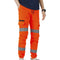 Mens Hi Vis Fleece Pants Reflective Tapes Cargo Workwear Safety Track Trousers - Fluro Orange