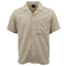 Men's Jacquard Short Sleeve Shirt Textured Casual Button-Down Tops - Khaki