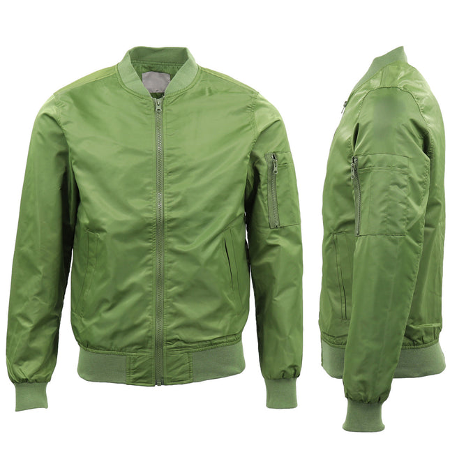 Mens Lightweight Windproof Running Coat Jacket Cycling Bike Riding Sports Jumper - Olive