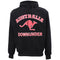 Oversized Black Hoodie w Red Australia Downunder Kangaroo Embroidery - Aussie Souvenir Sweatshirt