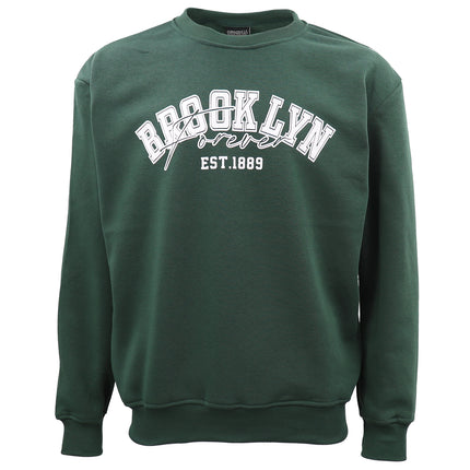 Men's Green Oversized Brooklyn Fleece Pullover Jumper Unisex Sweater