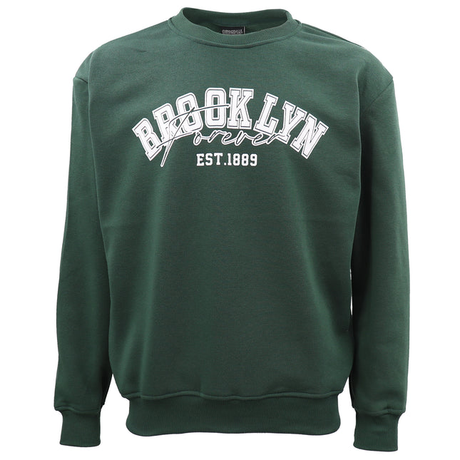Men's Green Oversized Brooklyn Fleece Pullover Jumper Unisex Sweater