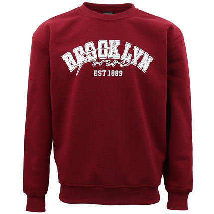 Mens Maroon Brooklyn Fleece Pullover Sweater – Oversized Unisex Jumper