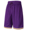 Men's Plain Basic Basketball Sports Shorts Gym Jogging Board Sweat Casual Pants - Purple